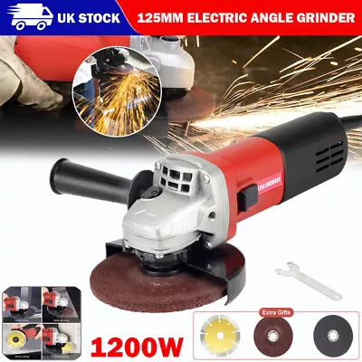 1200W Angle Grinder 125MM Electric Grinding Sander 6 Variable Speed W/ 3x Discs • £34.90