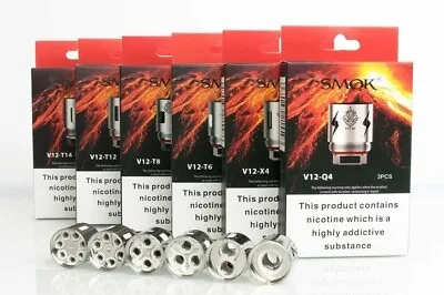 Smok Tfv12 Coils V12-q4 V12-x4 V12-t6 V12-t8 V12-t12 Coils Authentic Uk Seller • £5.99