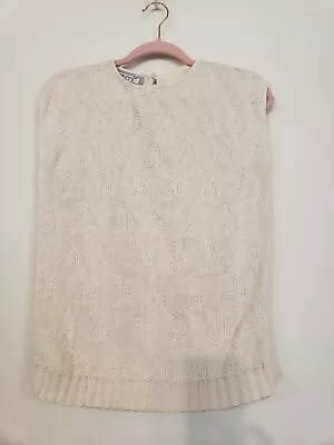 Vintage Women's Moon Print Knit Sweater Vest Tank Top Sleeveless Size S Cottage • $8.99