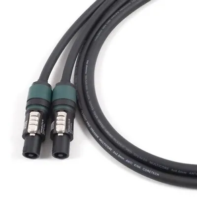 4 Core Neutrik Speakon To Speakon Cable. Van Damme Speaker Lead 4mm 2.5mm. 10m • $59.26