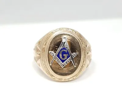 Vintage 10k Gold Masonic Ring (9054) • $373