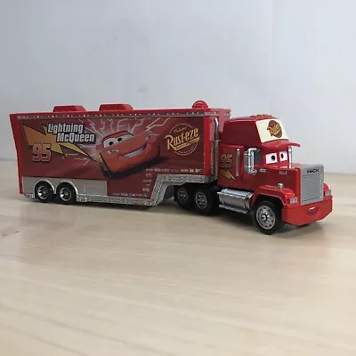 DISNEY CARS Mack Hauler 1/55 Piston Cup Lightning McQueen Truck Cab & Trailer 95 • $12.99