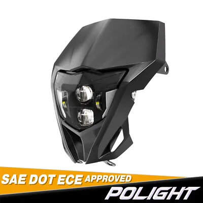 DOT Dirt Bike LED Headlight+Black Fairing For Yamaha WR250F WR450F WR400F WR426F • $79.99