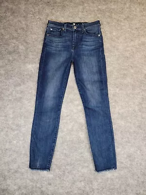 7 Seven For All Mankind Jeans Womens 27 Blue Gwenevere High Waist Ankle Denim • $19.79