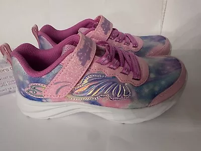 Skechers Girl's Magic Collection Flying Beauty Sneakers Pink/Lavender Size 11 • £36.94