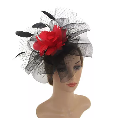 Women's Royal Ascot Headband Feather Clip Fascinator Race Hat Flower  Party Prom • £7.58