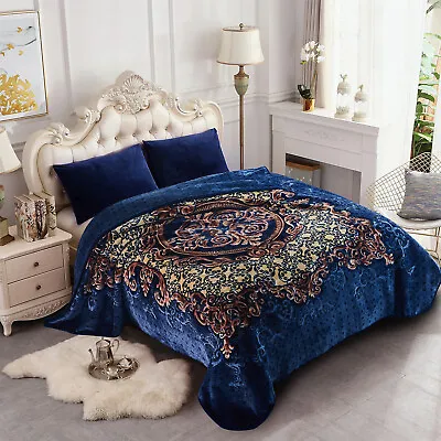 King Blanket Thick Korean Mink Bedding Blanket 7/9 Lbs 85 X95  Plus A Throw Gift • $72.99