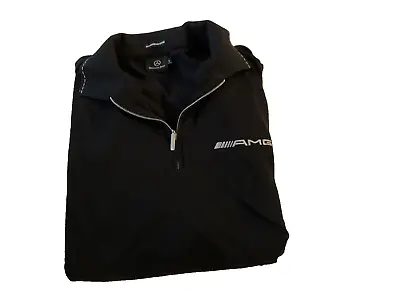 Mercedes Benz AMG Men’s L Black Polo Shirt Logo Racing Short Sleeve Collar • $49.99