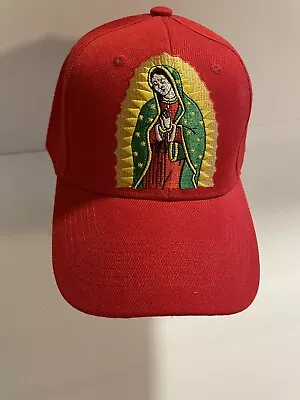 La Virgen De Guadalupe Red Hat Cap Adjustable Strap Back NWOT Religious • $17.95