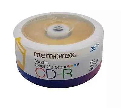 Memorex Music Cool Colors CD-R 40X / 700MB / 80 Min Recordable Discs New Sealed • $9.99