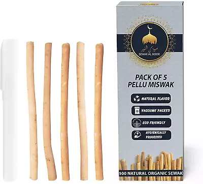 5pk Miswak Sticks For Teeth Natural Toothbrush With Holder Vacuum Sealed • $10.99