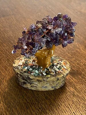 Feng Shui Natural Amethyst Crystal Money Tree Bonsai Decor For Wealth & Luck • $19