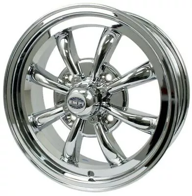 15  X 5-1/2  Vw Bug 4 Lug Chrome Empi 8 Spoke Wheel Includes Cap-Valve Stem • $336.95