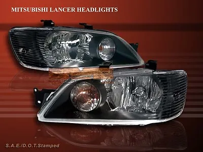 2002-2003 Mitsubishi Lancer Jdm Black Headlights Lamps  • $143.99