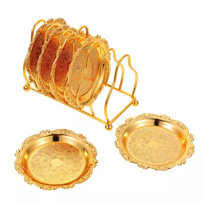 6pcs Gold Food Plates With Storage Rack For Party Treats-GD • £17.49