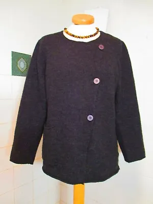 £52.99 • Buy Gudrun Sjoden Merino Wool Winter Wrapover Black Slategrey Cardigan Sz M Holidays