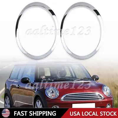 1 Pair Chrome Headlight Trim Ring Bezel Cover For Mini Cooper R55 R56 2007-2015 • $24.99