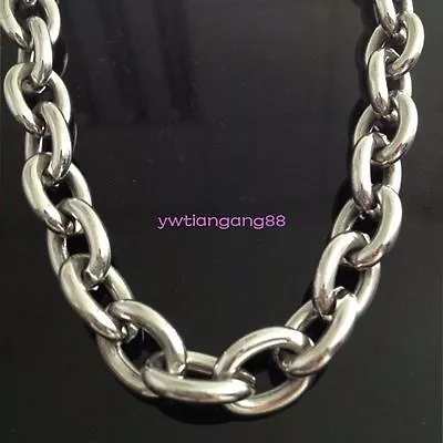 7 -40  Heavy & Huge Mens 316L Stainless Steel Silver Big O Link Chain Necklace • $11.39