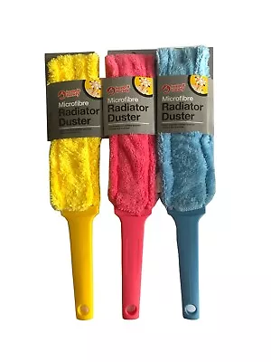 Radiator Duster Microfibre Heater Household Cleaning Wet Dry Washable Dust Brush • £3.99