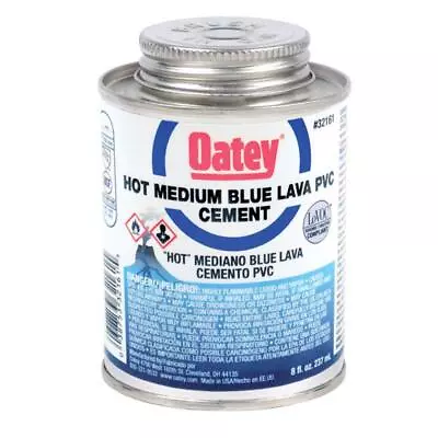 Oatey 32160 8 OZ. PVC Blue Lava HOT Medium Bodied Cement-UP To 6  Diameter (321 • $21.78