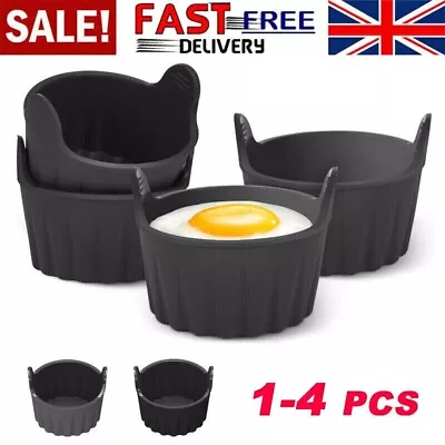 1/2/4Pack Air Fryer Egg Moulds Silicone Ramekins For Air Fryer Fryer Accessories • £3.69