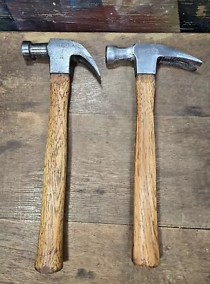 CARPENTER HAMMER LOT OF 2 Vaughan Straight Claw 16oz & Heller Curved Claw 20oz  • $17