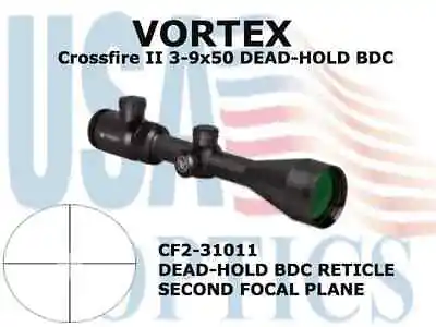 VORTEX CF2-31011 CROSSFIRE II 3-9x50 DEAD-HOLD BDC • $159.99