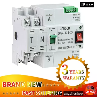 £38 • Buy 2P 63A Dual Power Automatic Transfer Switch For Generator Changeover Switch 