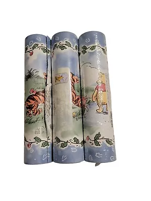 3 Rolls Classic Winnie Pooh Wallpaper Border Disney Wall Piglet PrePasted 5 Yds • $39.09