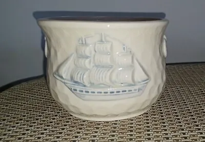 $21.95 • Buy Vintage Ceramic Garden Pot House Plant Pot Clipper Ship Hand Painted Signed