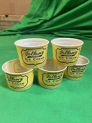 5 Vintage Gollam’s Ice Cream 3 1/2 Fl Oz Containers Lebanon PA • $14