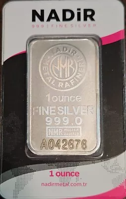 Nadir Metal Rafineri 1 Oz 999.0 Silver Bars • $32