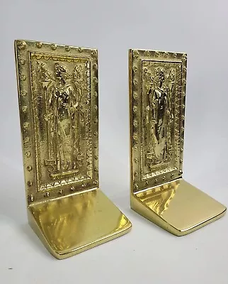 Brass Bookends Doors Of The Library Of Congress Virginia Metal Crafters 1984 • $138