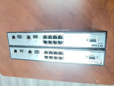  Lot Of 2  D-Link XStack DGS-3200-10 8-Port L2 Gigabit Ethernet Network Switch • $54