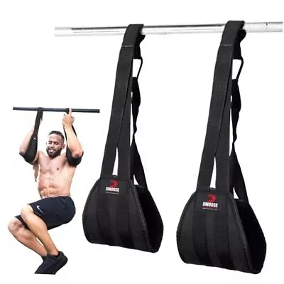  Hanging Ab Straps For Pull Up Bar & Abdominal Muscle Building Rip Black • $41.10