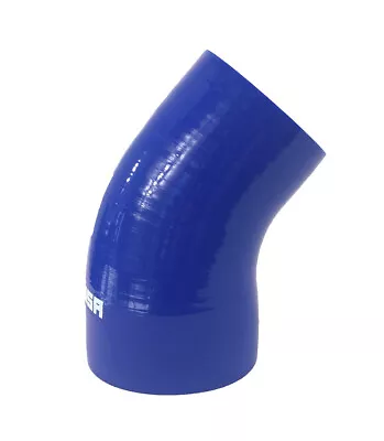 Universal 4-Ply Blue Silicone 3  To 3.5  Coupler 45 Degree Angled Elbow Hose • $12.99