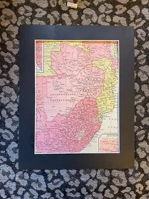 Vintage Retro Map Atlas  Of Southern And South Africa  Rhodesia Etc  Mounted • £17.59