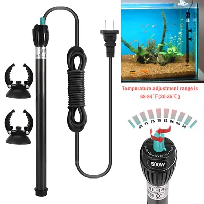 Aquarium Heater Submersible Fish Tank Freshwater Marine 500Watt 105 Gallon HOT • $28.99