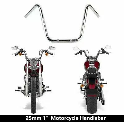 1X 25mm 1  Motorcycle Handlebars Ape Hanger Z Bar High Rise For Harley Suzuki • $53.36