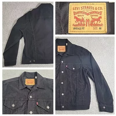 Levi's Corduroy Trucker Jacket Men's Medium Type 3 Vintage Cut Black Excellent! • $58.87