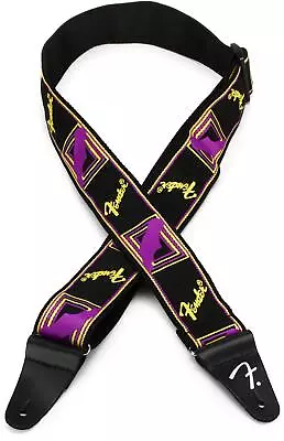 Fender Neon Monogram Guitar Strap - Purple/Yellow • $16.99