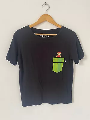 £15 • Buy Vans Nintendo T Shirt Large Black Short Sleeve Pullover Mario Pipe