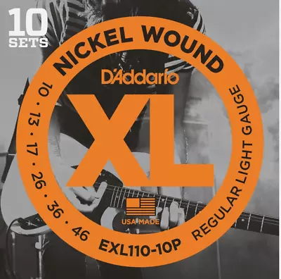 10 Sets D'AddarioEXL110 Electric Guitar Strings 10-46 Light  EXL110-10P Pack • $52.99