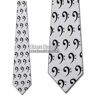 Music Note Tie G Clef Neckties Musician Notes Neck Ties White Brand New • $12