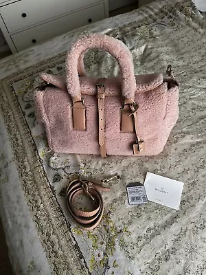 Mulberry Small Roxette Shearling Rose Petal Bag • £300