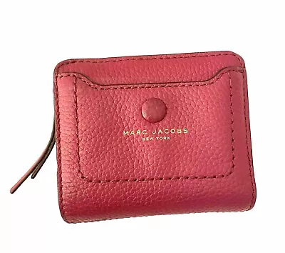 Marc Jacobs Empire City Zip Around Sangria Pink Red Womens Leather Wallet • $34.50