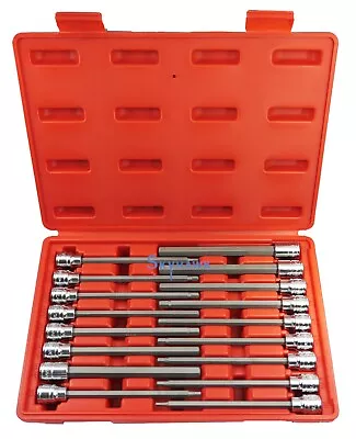 17pc 3/8  DR CR-V/S-2 Material LONG Extension SAE+Metric HEX KEY BIT SOCKET SET • $41.99