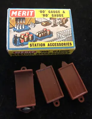 Vintage Merit Railway Oo & Ho Gauge Station Accessories - Trolley & Trailers • £3.99