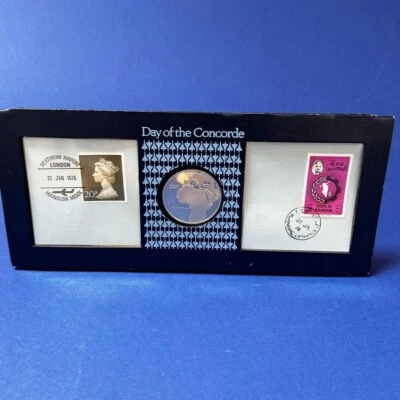 £29.99 • Buy 1976 John Pinches .925 Sterling Silver 'DAY OF THE CONCORDE' 1oz Medal Cover!