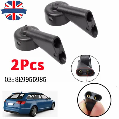 2x Rear Wiper Washer Nozzle Spray Jet Black For Audi A1 A3 A4 A6 Q7 8E9955985 UK • £5.69